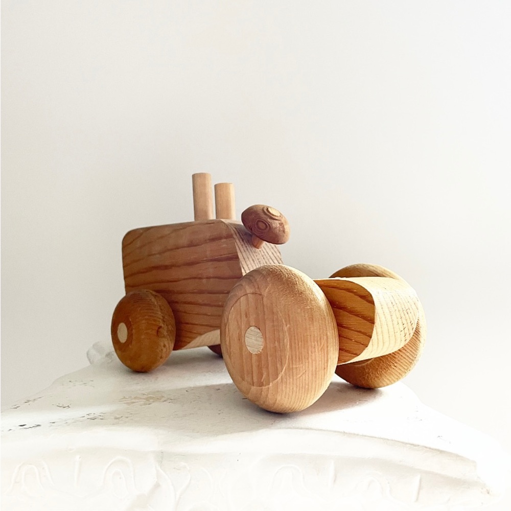 vintage wooden toy car